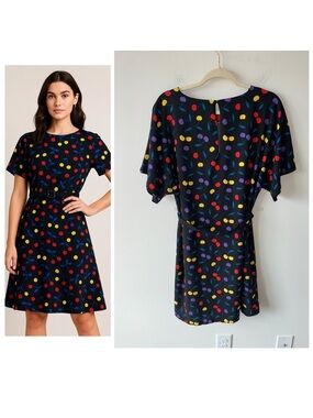 Modcloth Cherries Belted Shift Dress Size Large